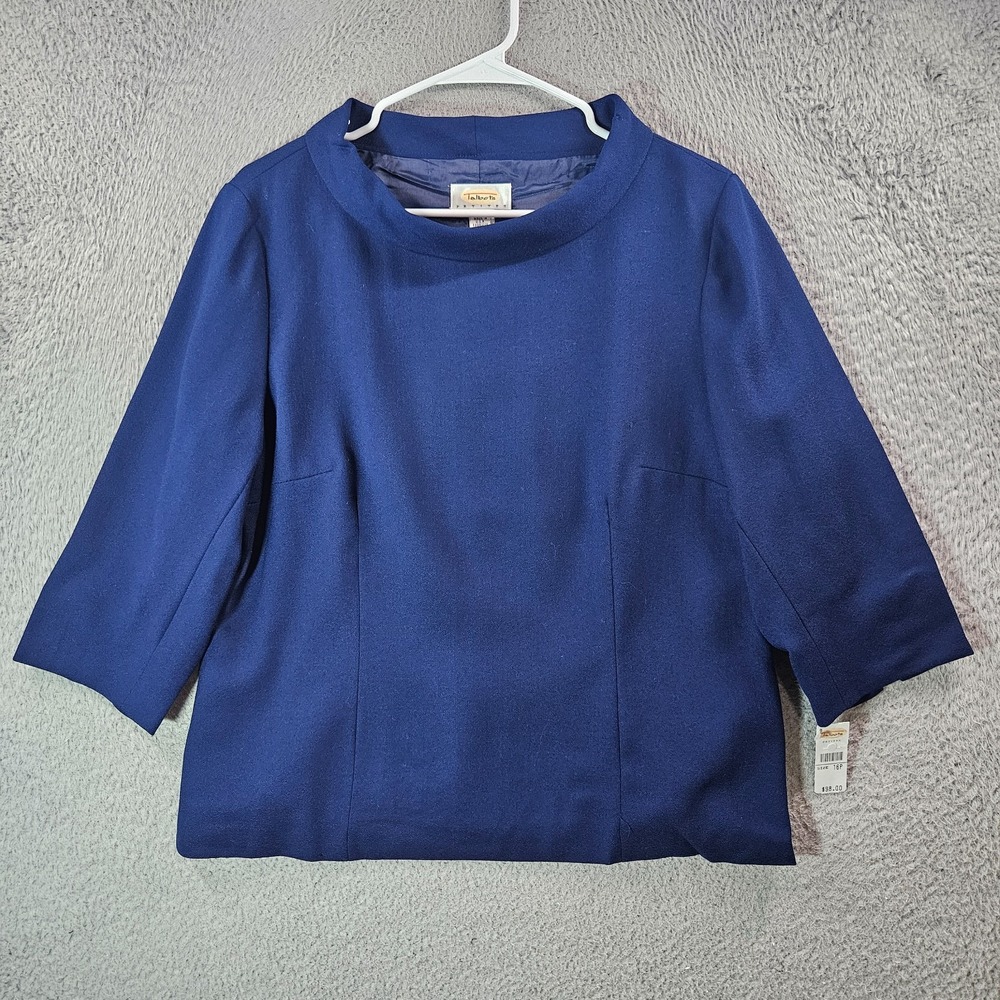 $98 NEW Vintage Talbots‎ 100% Wool Top 16 Petite Lined Navy USA Event Office